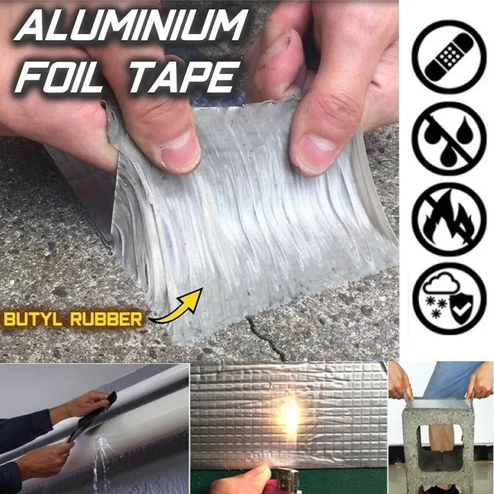 Aluminum Foil Butyl Self Adhesive Waterproof Tape (5 Meter)