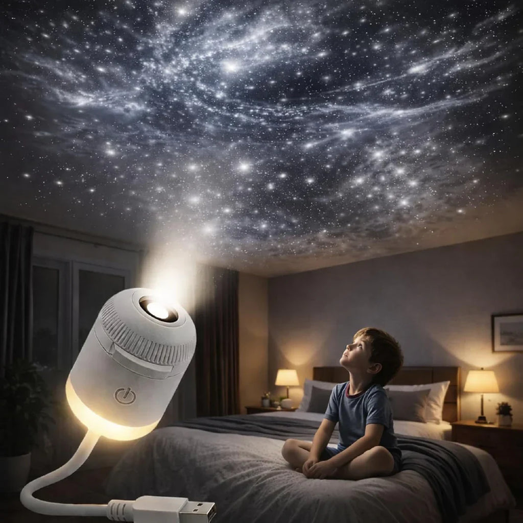 Moon Lamp 3 In 1 Night Light with Starry Projector