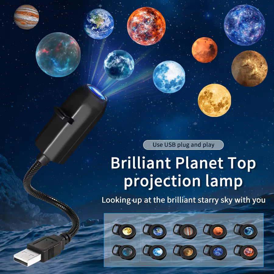 Moon Lamp 3 In 1 Night Light with Starry Projector