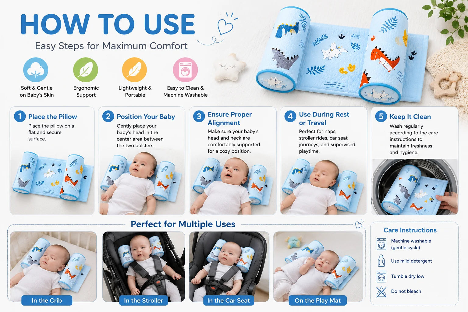 Anti-Flat Head Support Pillow"