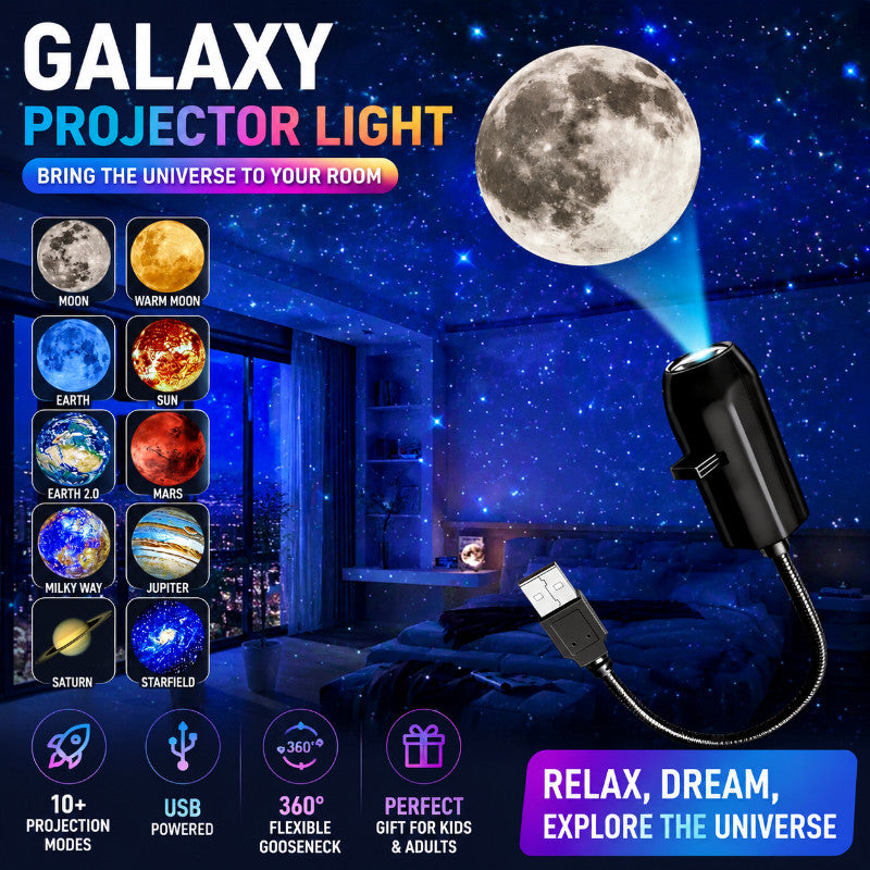 Moon Lamp 3 In 1 Night Light with Starry Projector